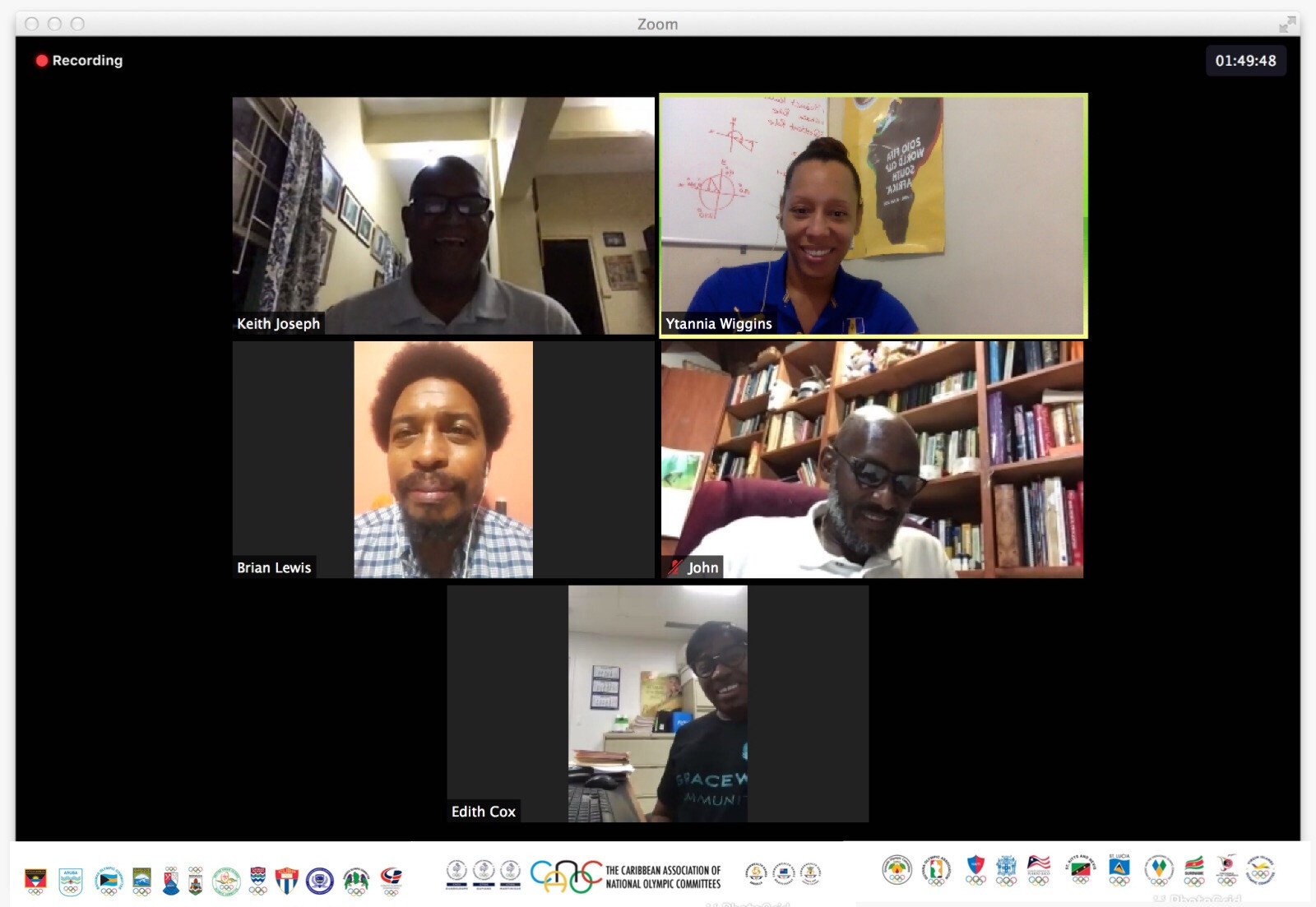 The CANOC Executive Committee spoke over video conference app Zoom about the Caribbean Games ©CANOC