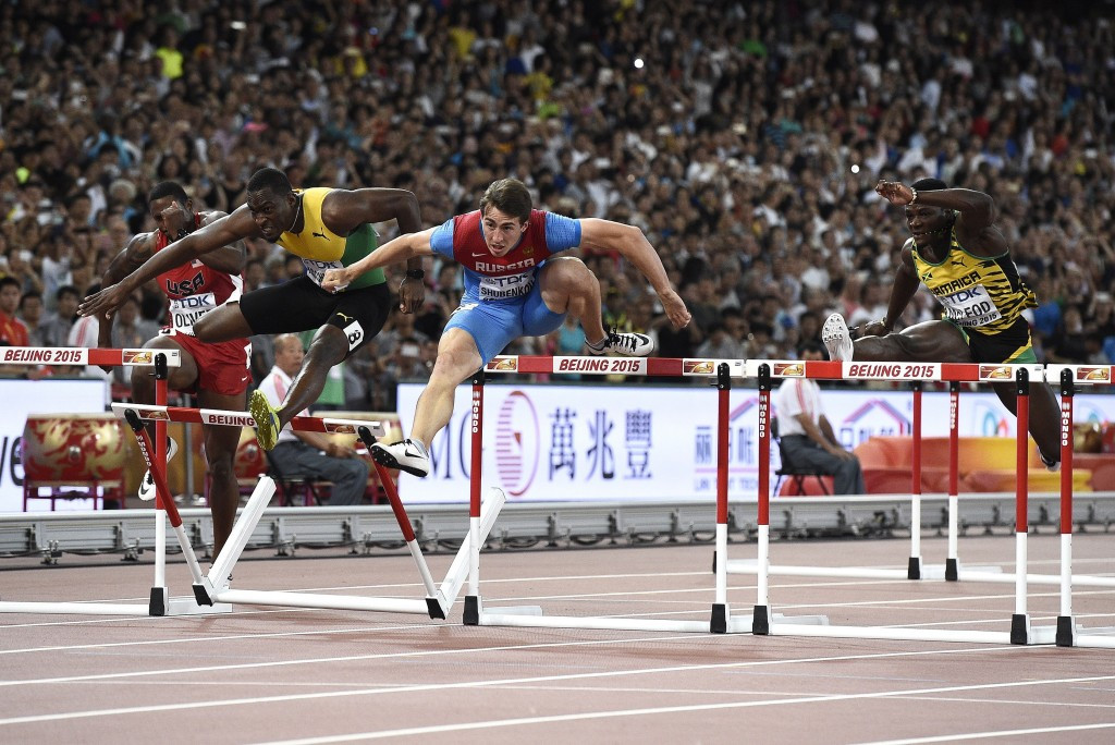Russia's Sergey Shubenkov currently occupies the VMT gold medal position in the men's 110m hurdles ©Getty Images