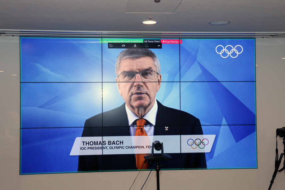 IOC President Thomas Bach spoke by video to #UN75 about the impact of sport on a post coronavirus world ©World Taekwondo
