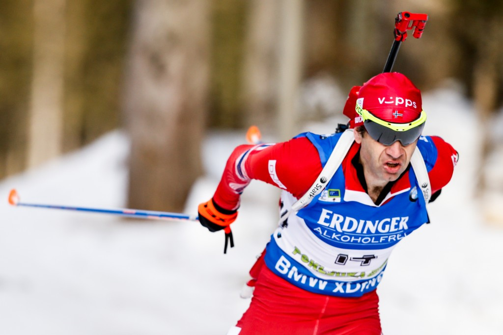 Ole Einar Björndalen was second on the Slovenian course 