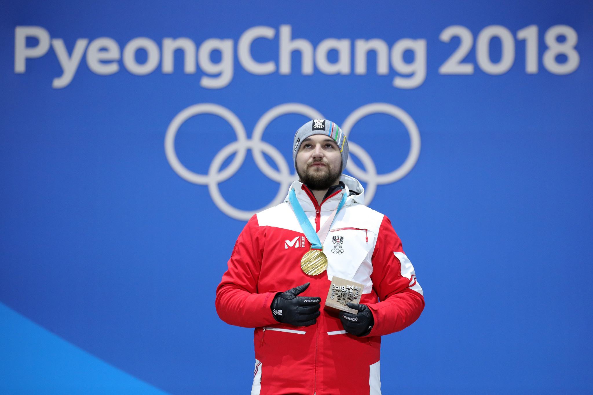 David Gleirscher won Austria's luge gold medal at the 2018 Winter Olympics ©Getty Images