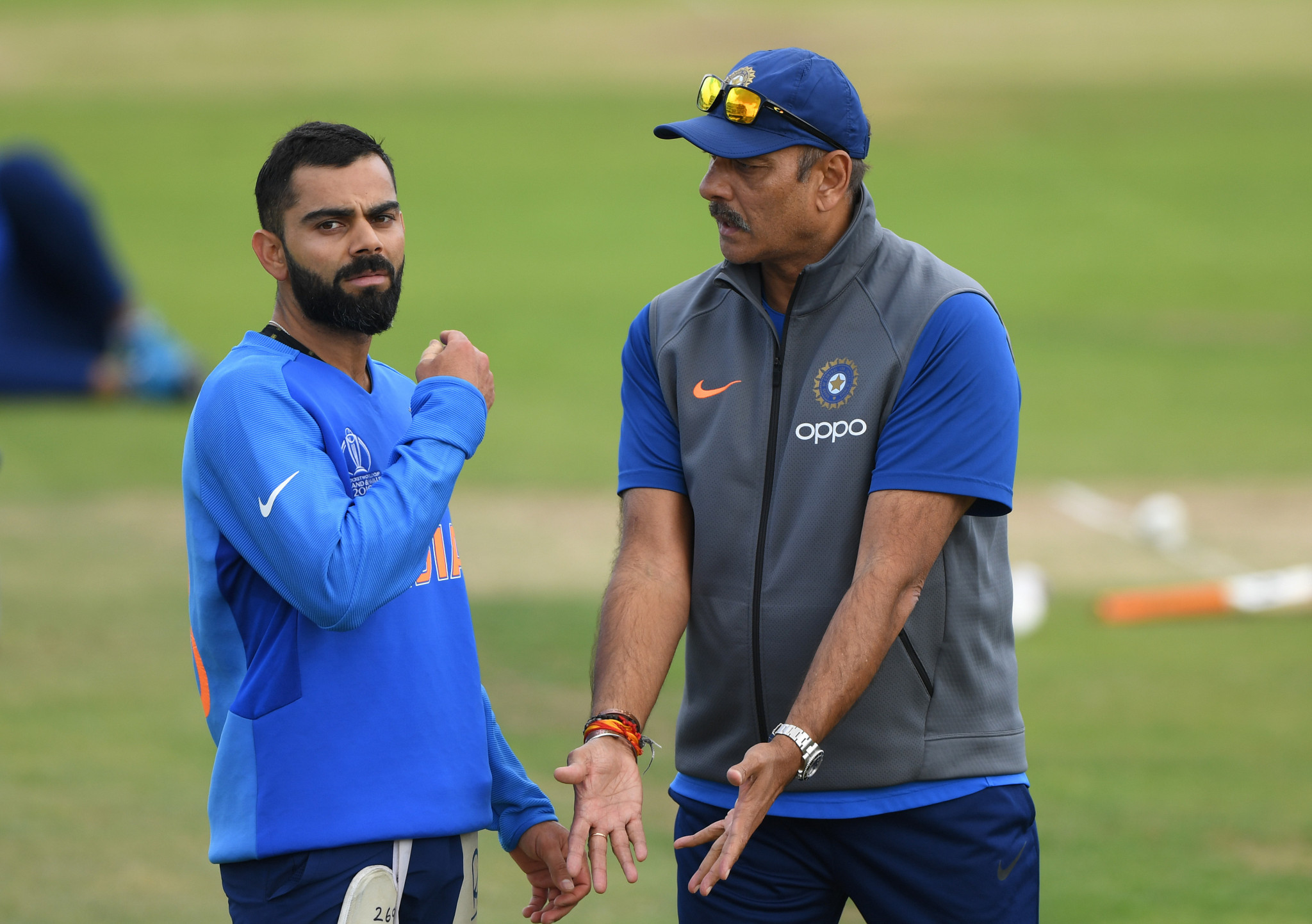 Ravi Shastri, right, has said domestic cricket and bilateral international series should be prioritised as the sport returns ©Getty Images