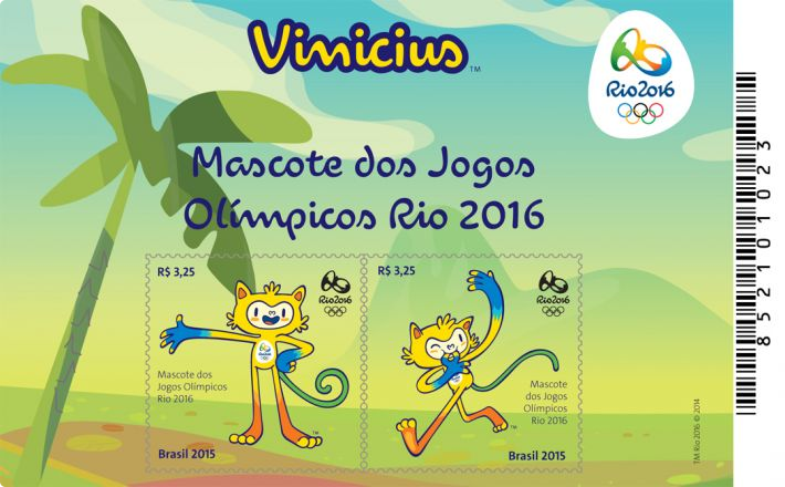 The third and final batch of Rio 2016 commemorative postal stamps has been launched, featuring Olympic and Paralympic mascots, Vinicius (pictured) and Tom ©Rio 2016