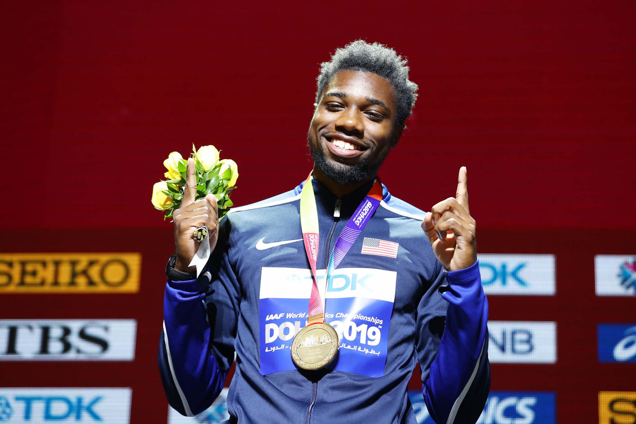 Noah Lyles earned gold in the 200m and 4x100m events at the 2019 World Athletics Championships in Doha ©Getty Images