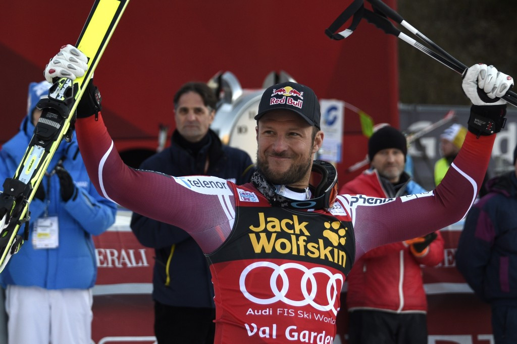 Aksel Lund Svindal celebrates after yet another dominant victory ©AFP/Getty Images