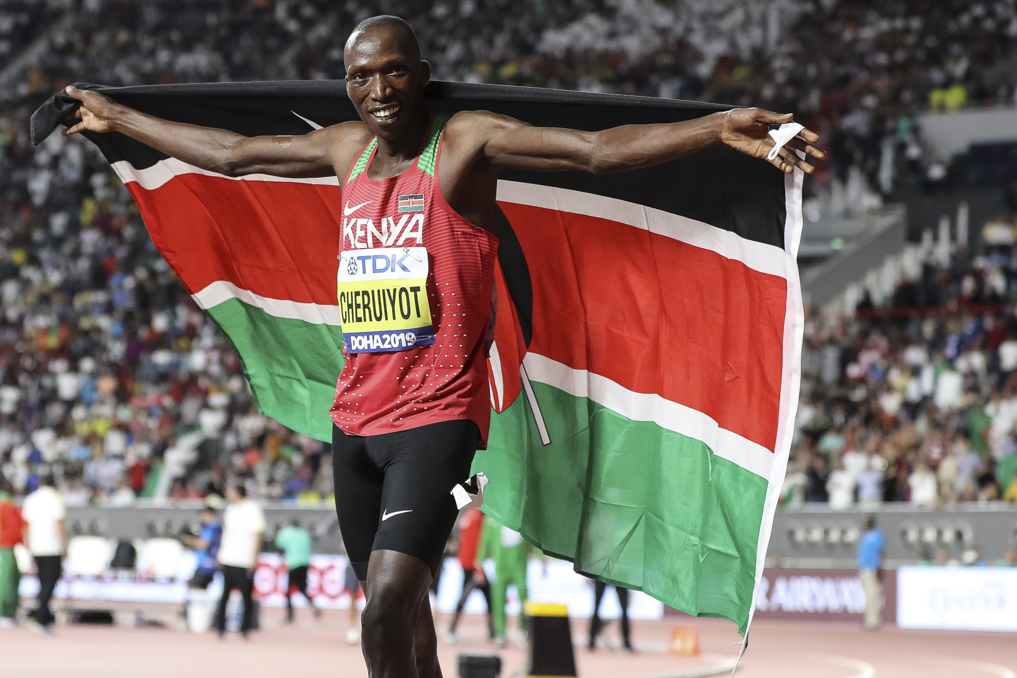 Timothy Cheruiyot will lead a team of five Kenyan runners in a virtual 2000-metre race as part of the Impossible Games ©Getty Images