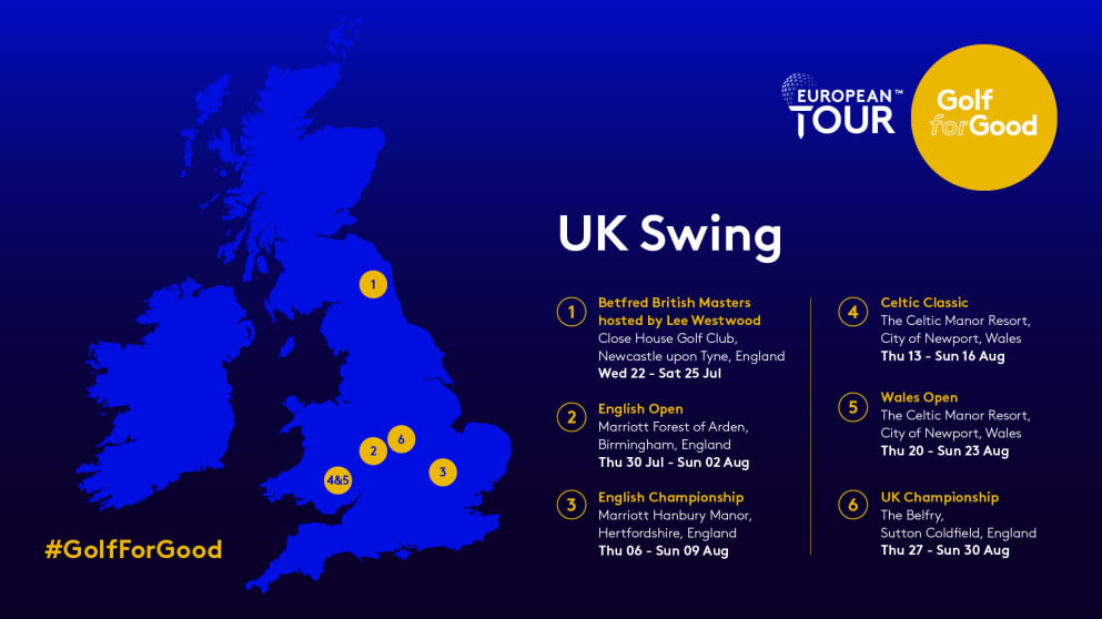 The UK Swing will consist of six tournaments across England and Wales ©European Tour