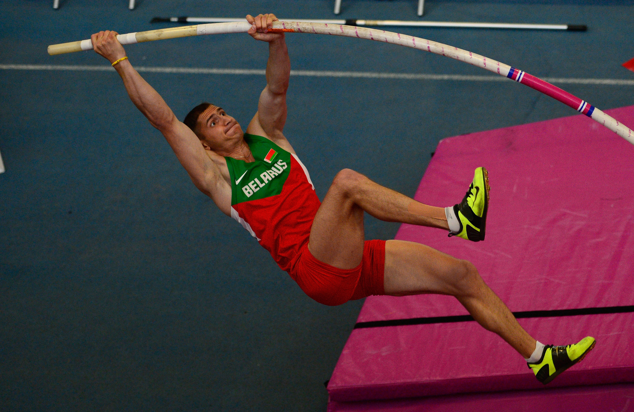 Belarusian pole vaulter Stanislau Tsivonchyk is one of three athletes banned by the Athletics Integrity Unit ©Getty Images