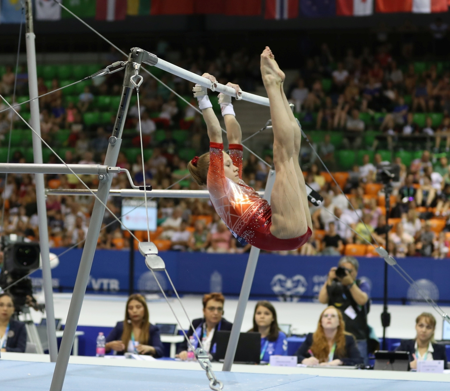 Viktoriia Listunova earned one of her five medals on the uneven bars at the 2019 Junior World Artistic Gymnastics Championships in Győr ©Wikipedia