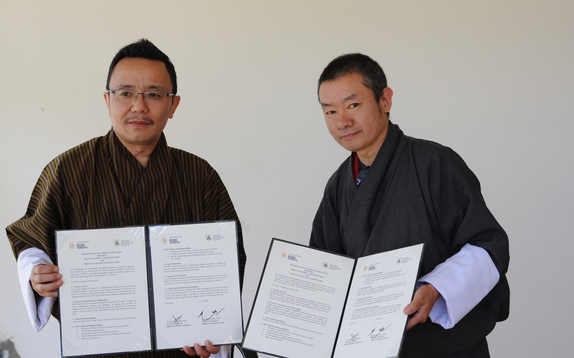 The Bhutan Olympic Committee and Bhutan Ecological Society have signed a Memorandum of Understanding ©BES