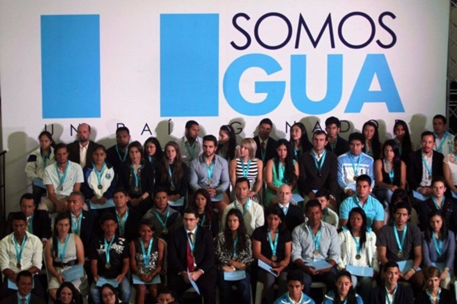 Guatemalan athletes attending an Athletes' Day at the Palace of Sports in Guatemala City to celebrate their performances in 2015 ©COG