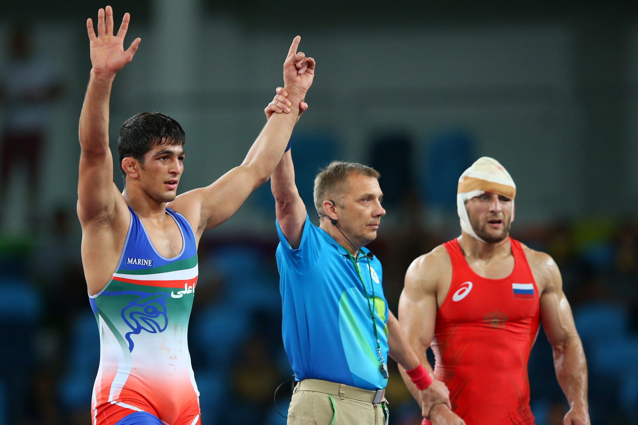 Hassan Yazdani earned gold in the men's freestyle 74 kilogram contest at Rio 2016 ©Getty Images