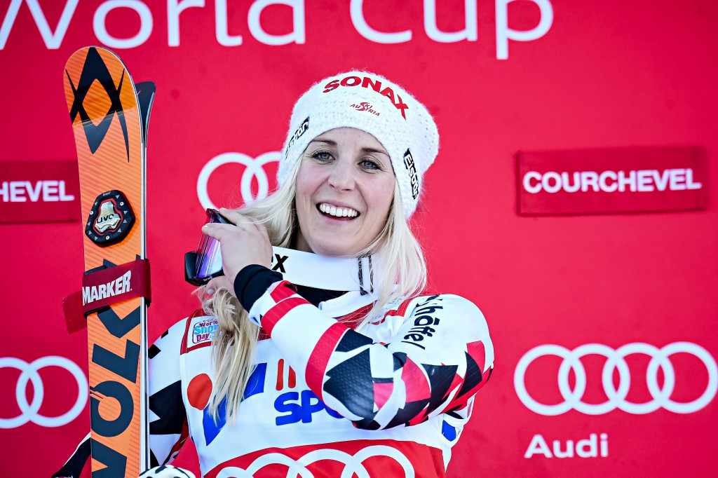 Eva-Maria Brem won the women's giant slalom World Cup event in Courchevel ©Getty Images