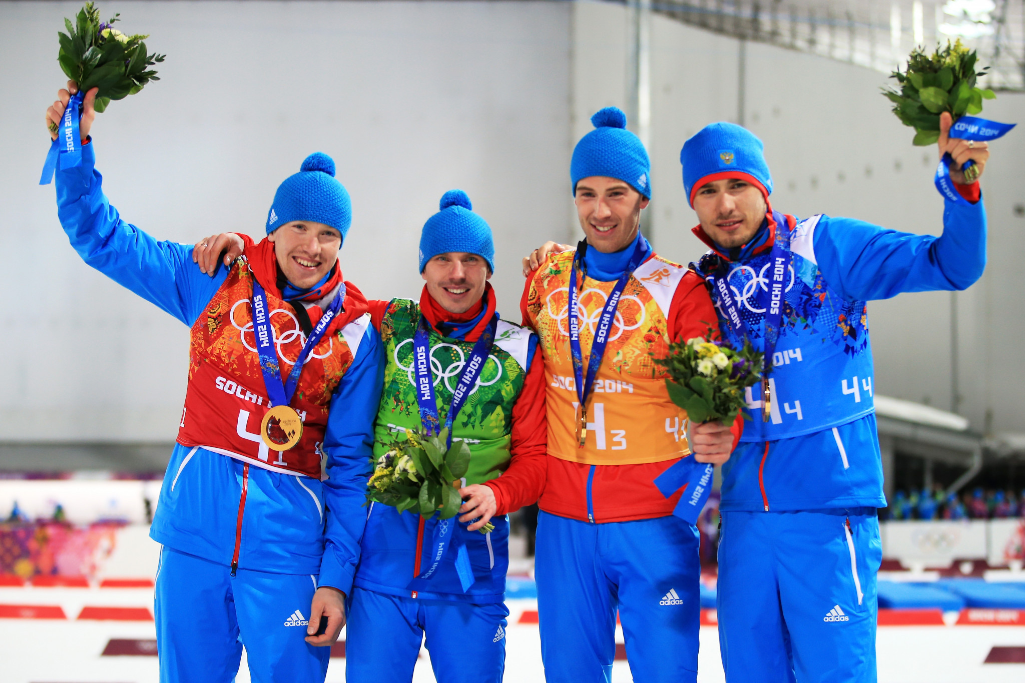 Russian's biathlon team relay champions could be stripped of their Sochi 2014 gold medal ©Getty Images