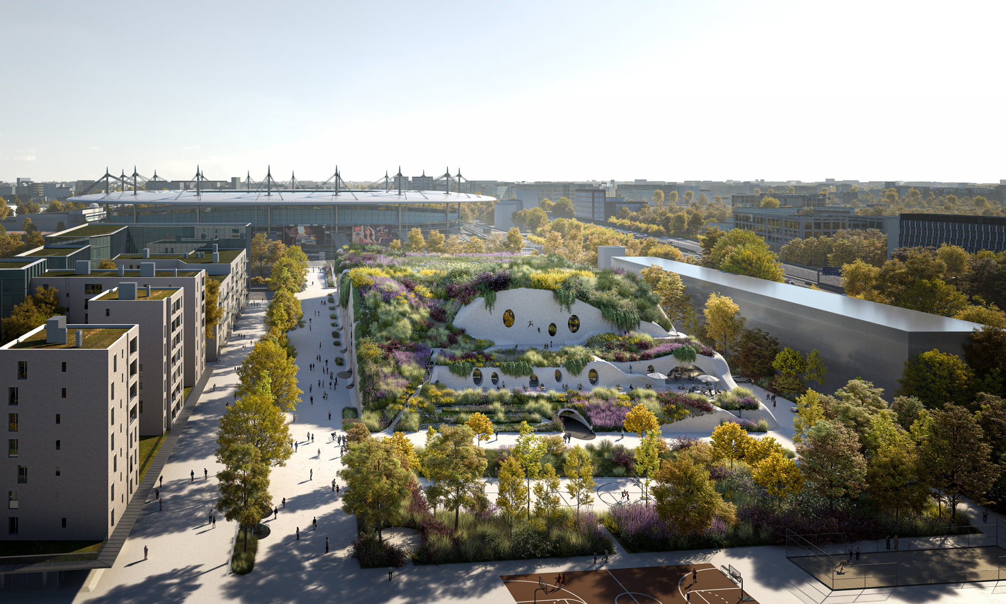 MVRDV has revealed the unsuccessful design for the Paris 2024 Aquatic Centre ©MVRDV
