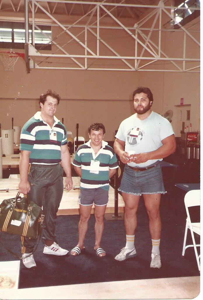 Dean Lukin, left, a 1984 Olympic gold medallist, with Paul Coffa, centre, and American Mario Martinez ©Paul Coffa