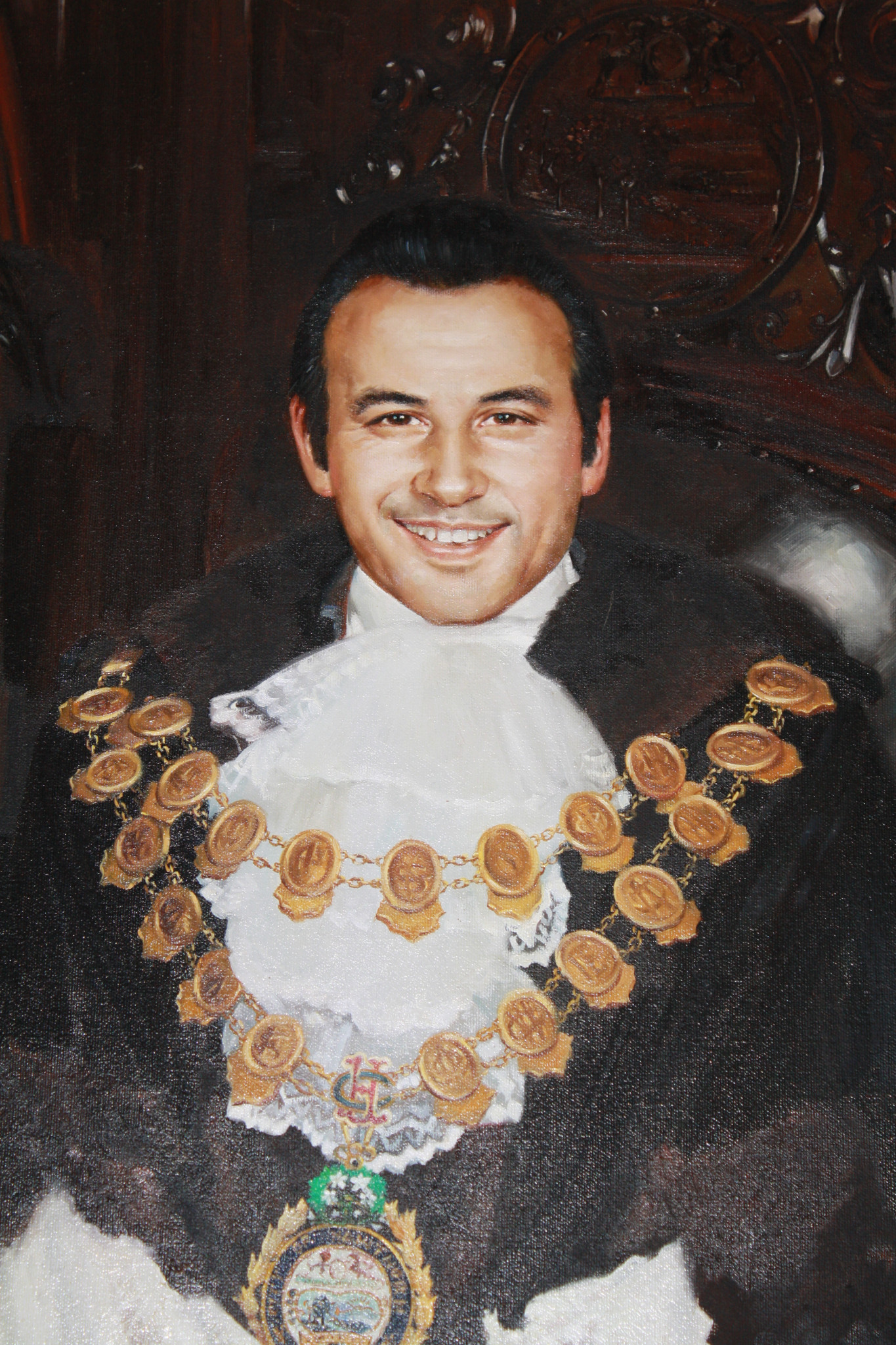 An oil painting of Sam Coffa as Mayor of Hawthorn ©Sam Coffa