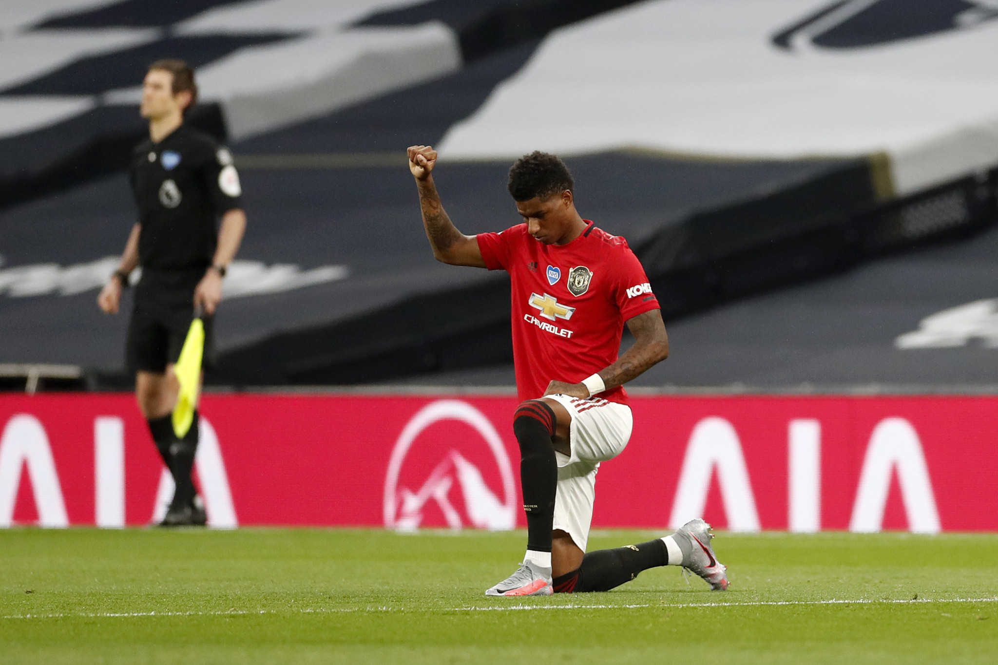 Marcus Rashford and all Premier League players have knelt in recent days to support Black Lives Matter ©Getty Images