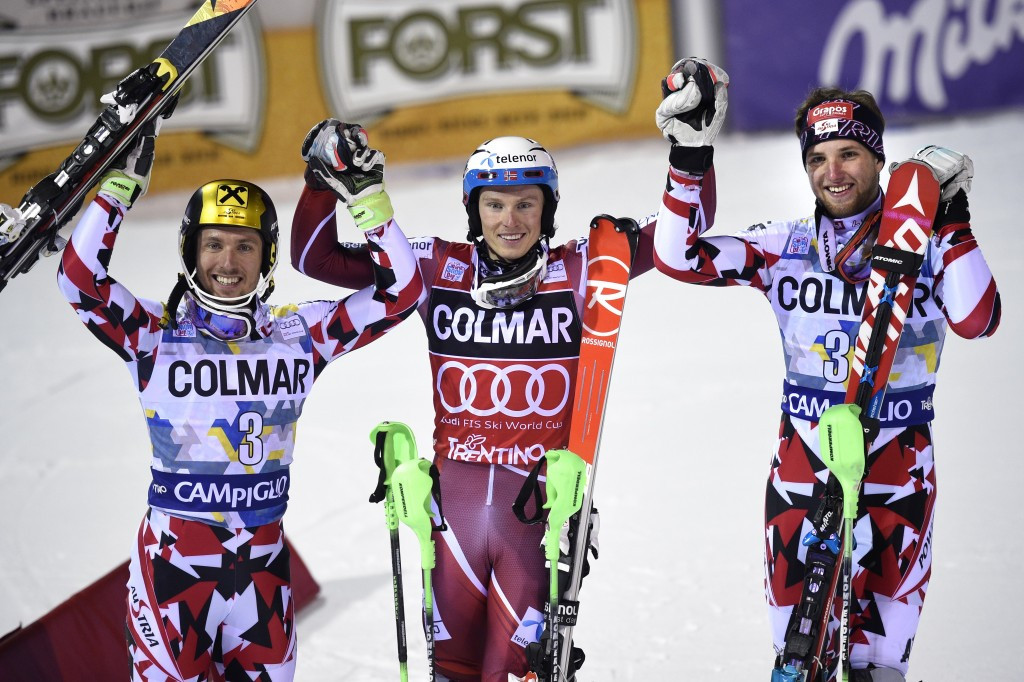 Norway's Kristoffersen fends off strong Austrian challenge to take slalom win at FIS Alpine Ski World Cup in Madonna di Campiglio