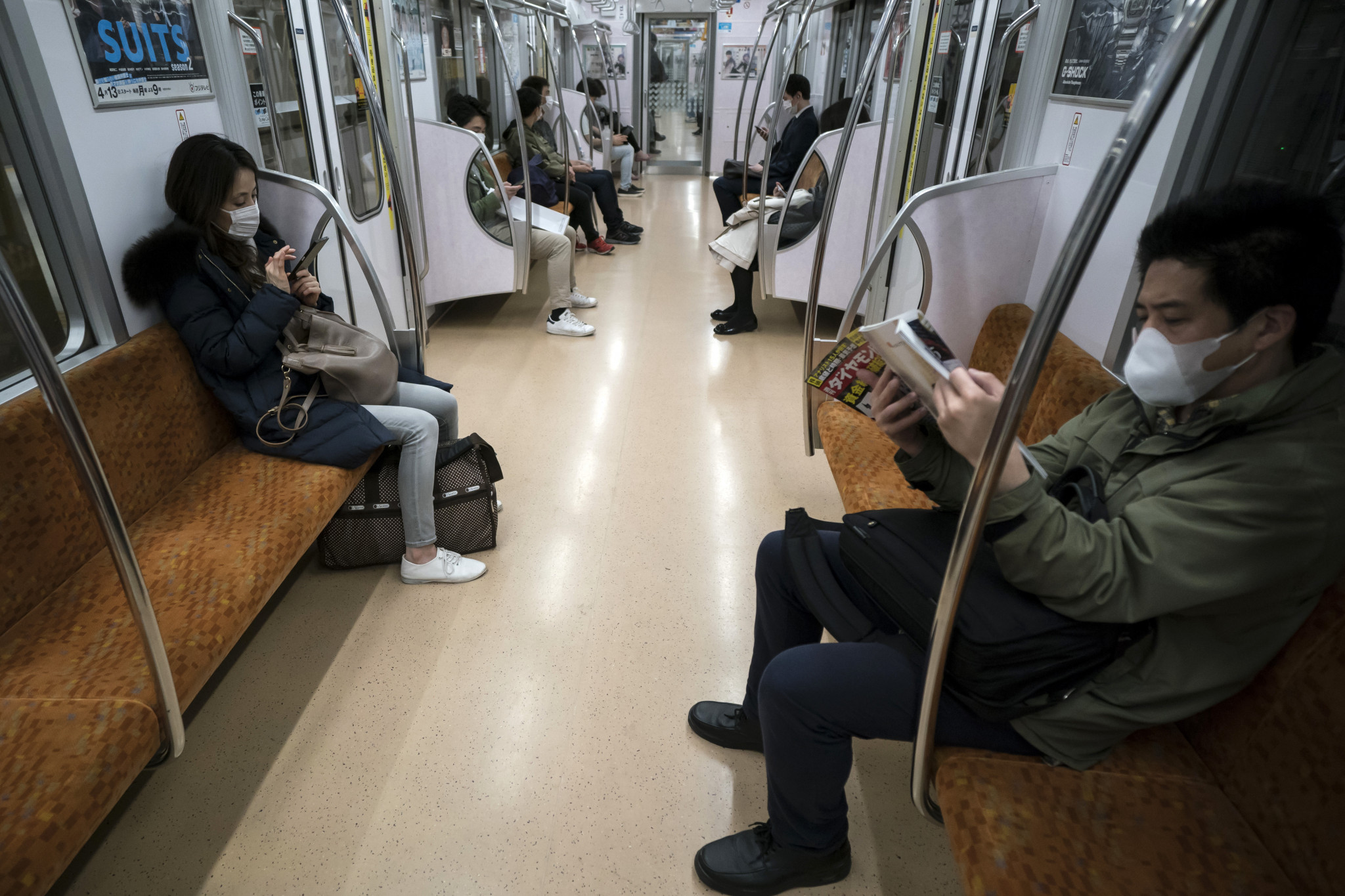 The coronavirus crisis has seen passenger numbers thin out on Tokyo's public transport ©Getty Images