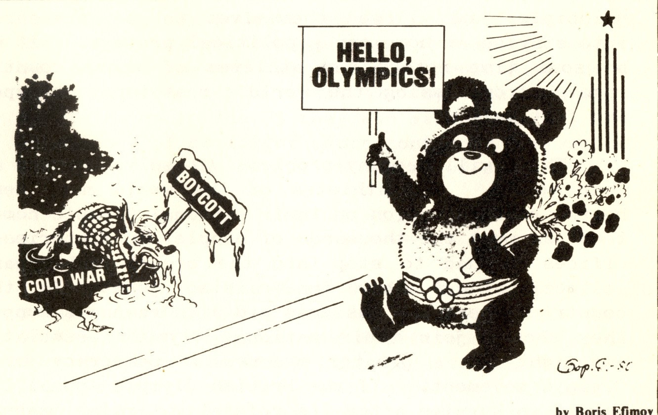 A cartoon about the Olympics which appeared in Soviet Weekly ©Boris Efimov