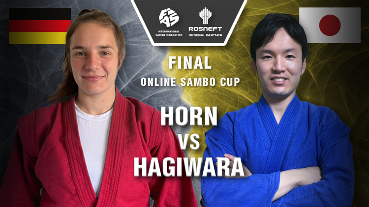 Japanese sambist Kyohei Hagiwara won the super final at the Online Sambo Cup ©FIAS