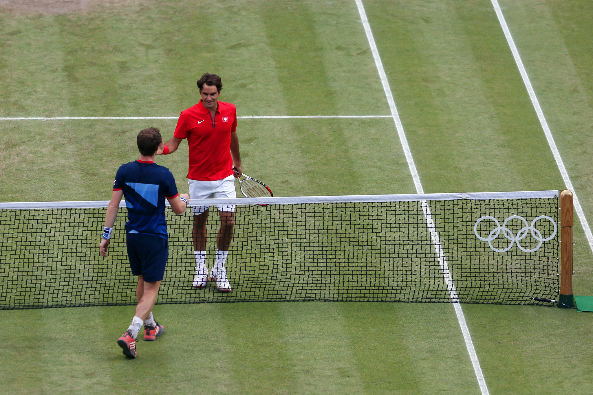 Roger Federer was beaten by Andy Murray in the men's singles final at London 2012 ©Getty Images