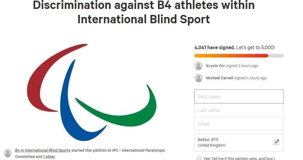 A petition has called on the IBSA and the IPC to review its blind sport classification rules ©Change.org