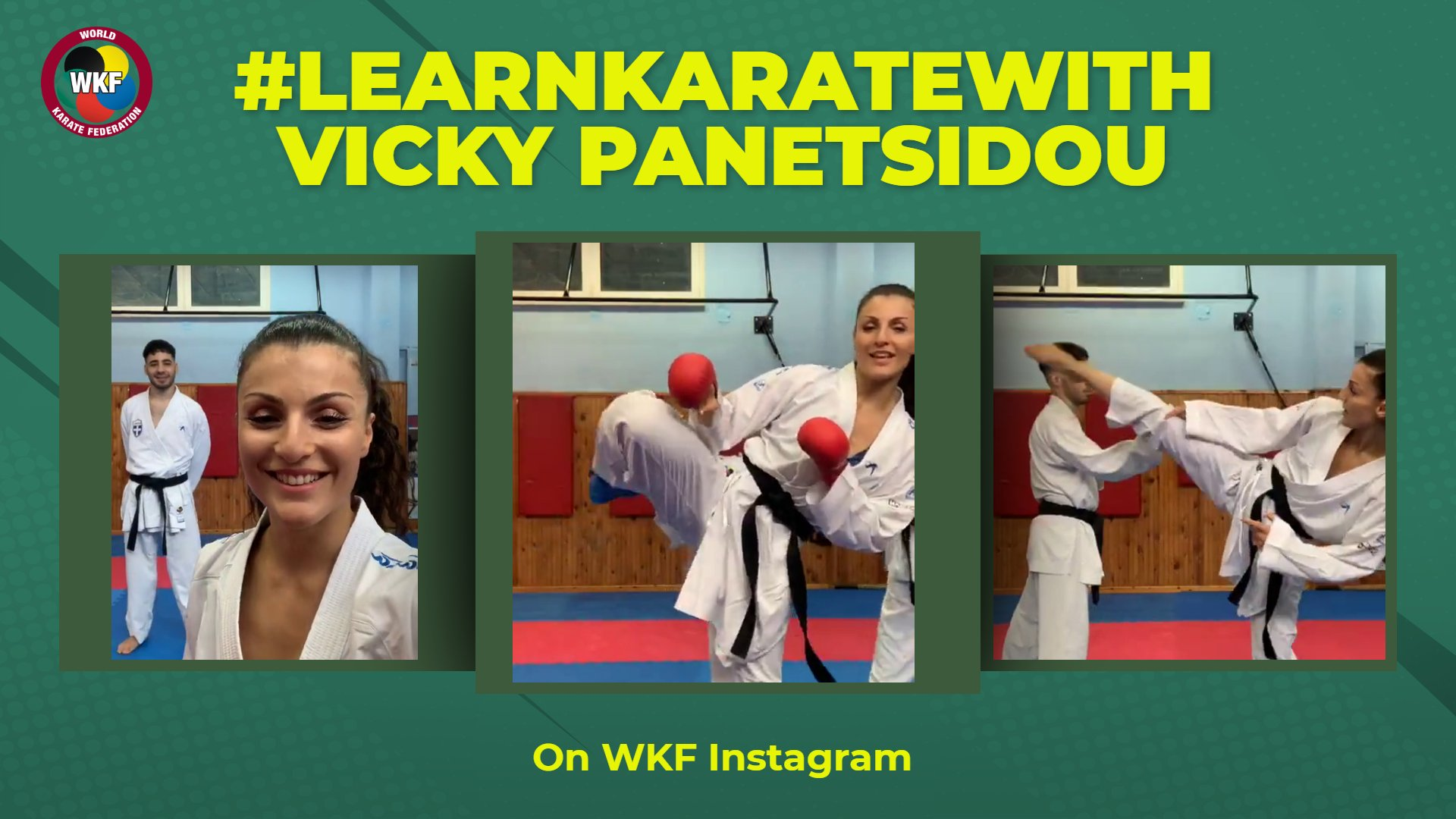 Vicky Panetsidou has become the fifth athlete to lead an online karate session ©WKF