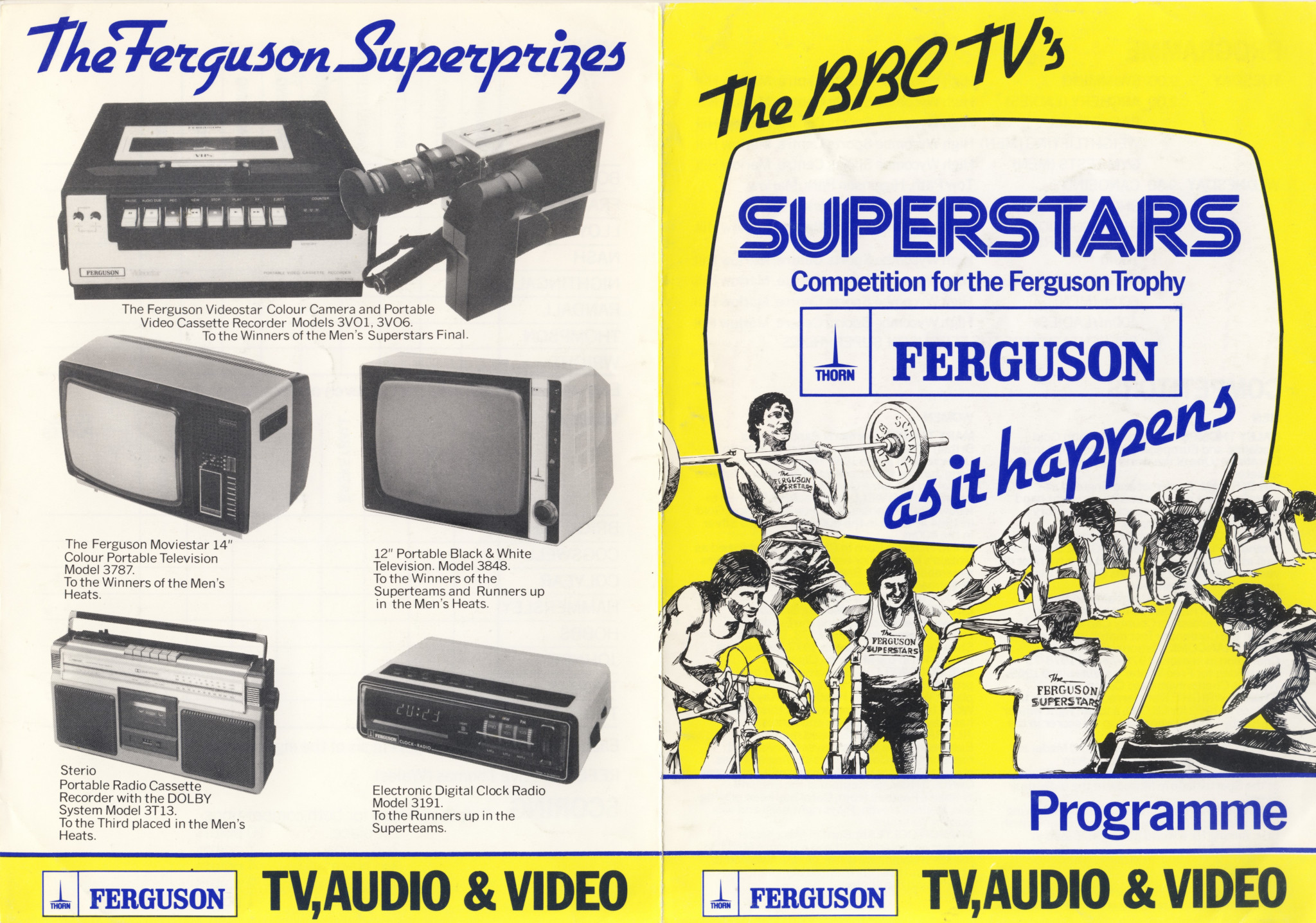 A programme for the British version of Superstars ©Ferguson Electronics