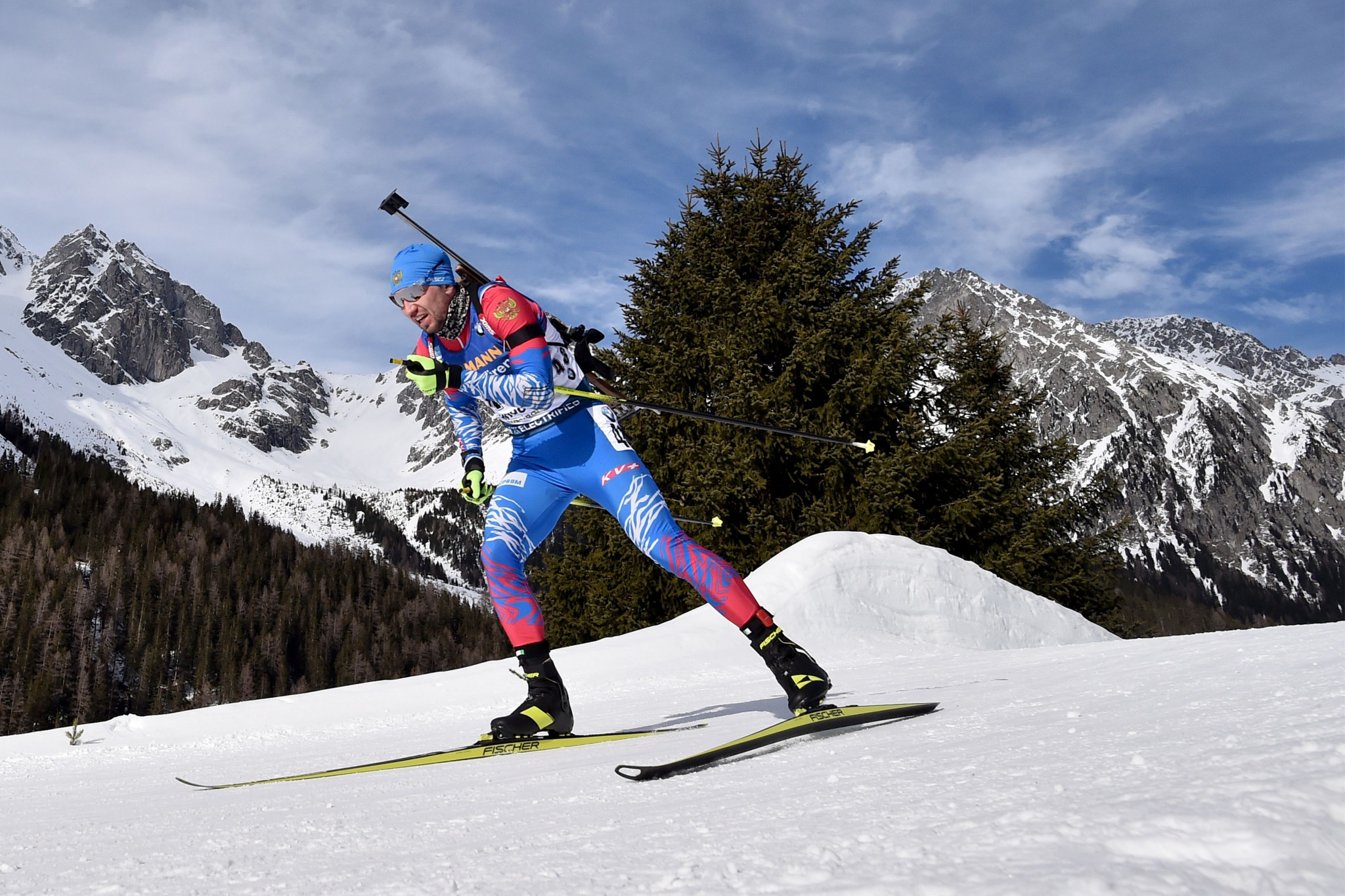 Alexander Loginov is training for the upcoming season separate from the rest of the Russian biathlon team ©Getty Images