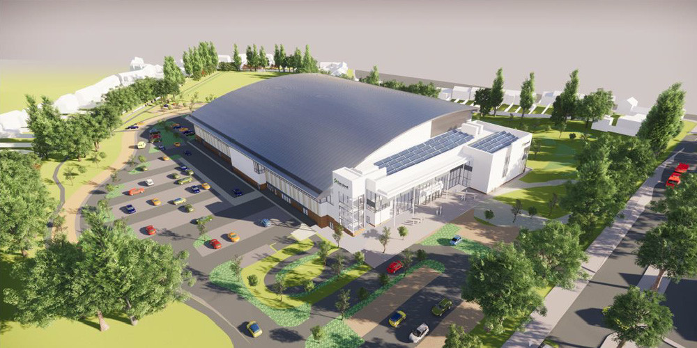 The Aquatics Centre in Sandwell being built for the 2022 Commonwealth Games in Birmingham is due to be completed next year ©Sandwell Council 