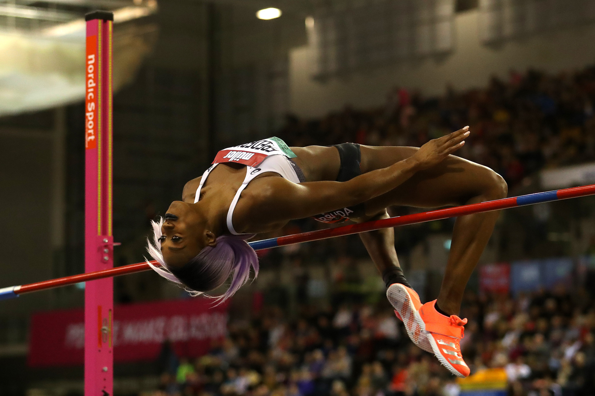Priscilla Frederick-Loomis in high jump action earlier this year ©Getty Images