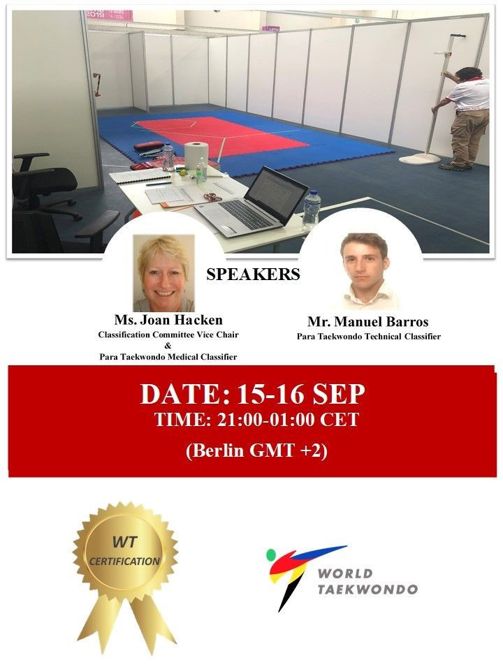 Joan Hacken and Manuel Barros will be the guest speakers for the first course ©World Para Taekwondo 