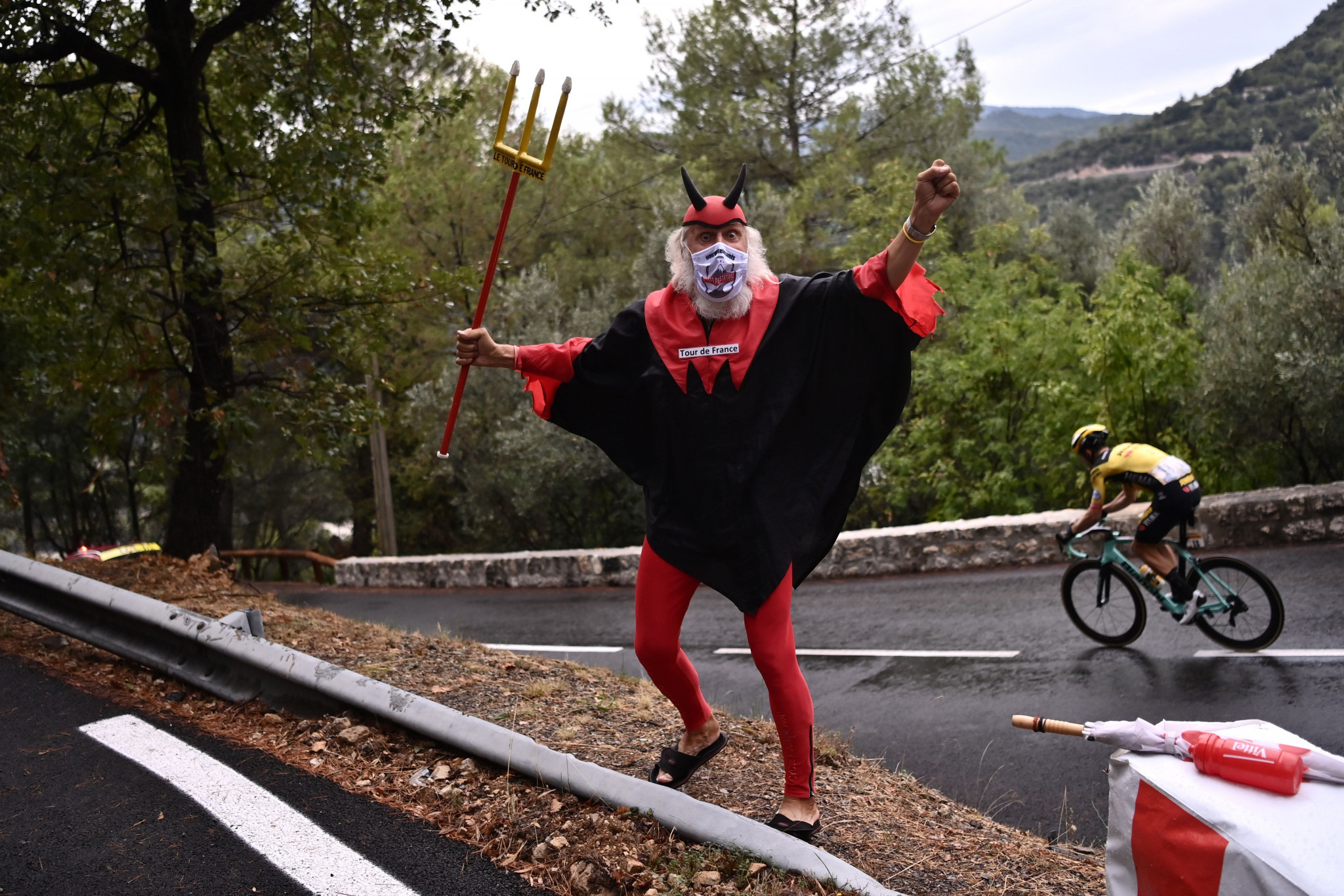 German Tour de France fan Didi the Devil was among spectators pictured on the route ©Getty Images