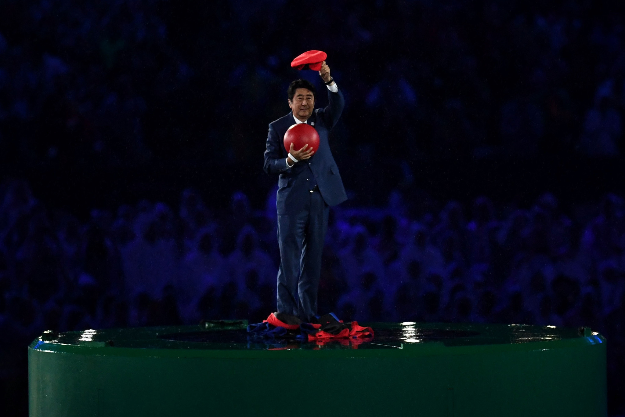 Shinzō Abe was memorably disguised as Nintendo character Mario at the Rio 2016 Closing Ceremony ©Getty Images