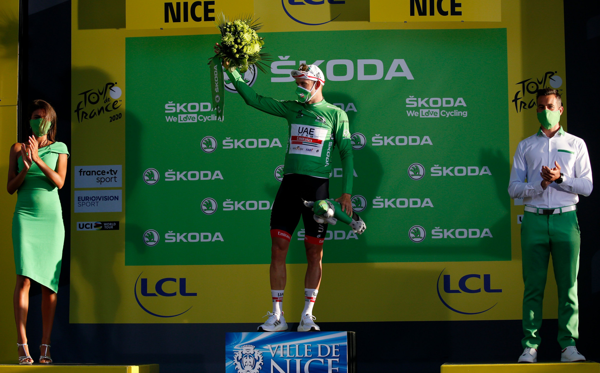 Alexander Kristoff lost the yellow jersey, but retained the green jersey, as he continues to sit top of the points standings ©Getty Images