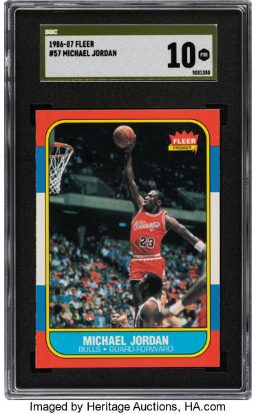A rookie Michael Jordan trading card set a world record at the Heritage Auctions sale ©Heritage Auctions