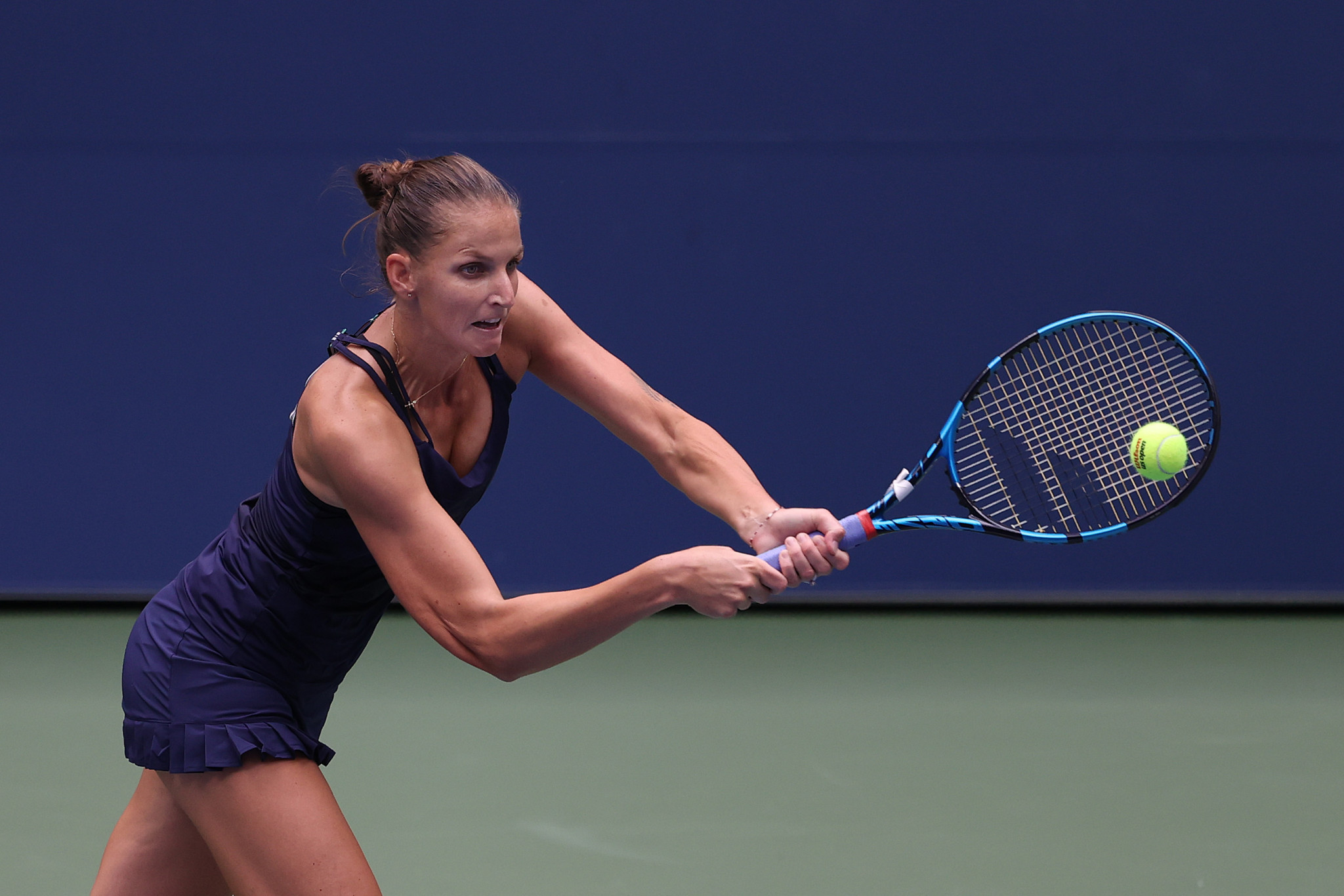Women's top seed Karolina Pliskova lost just four games as she reached the second round on day one ©Getty Images