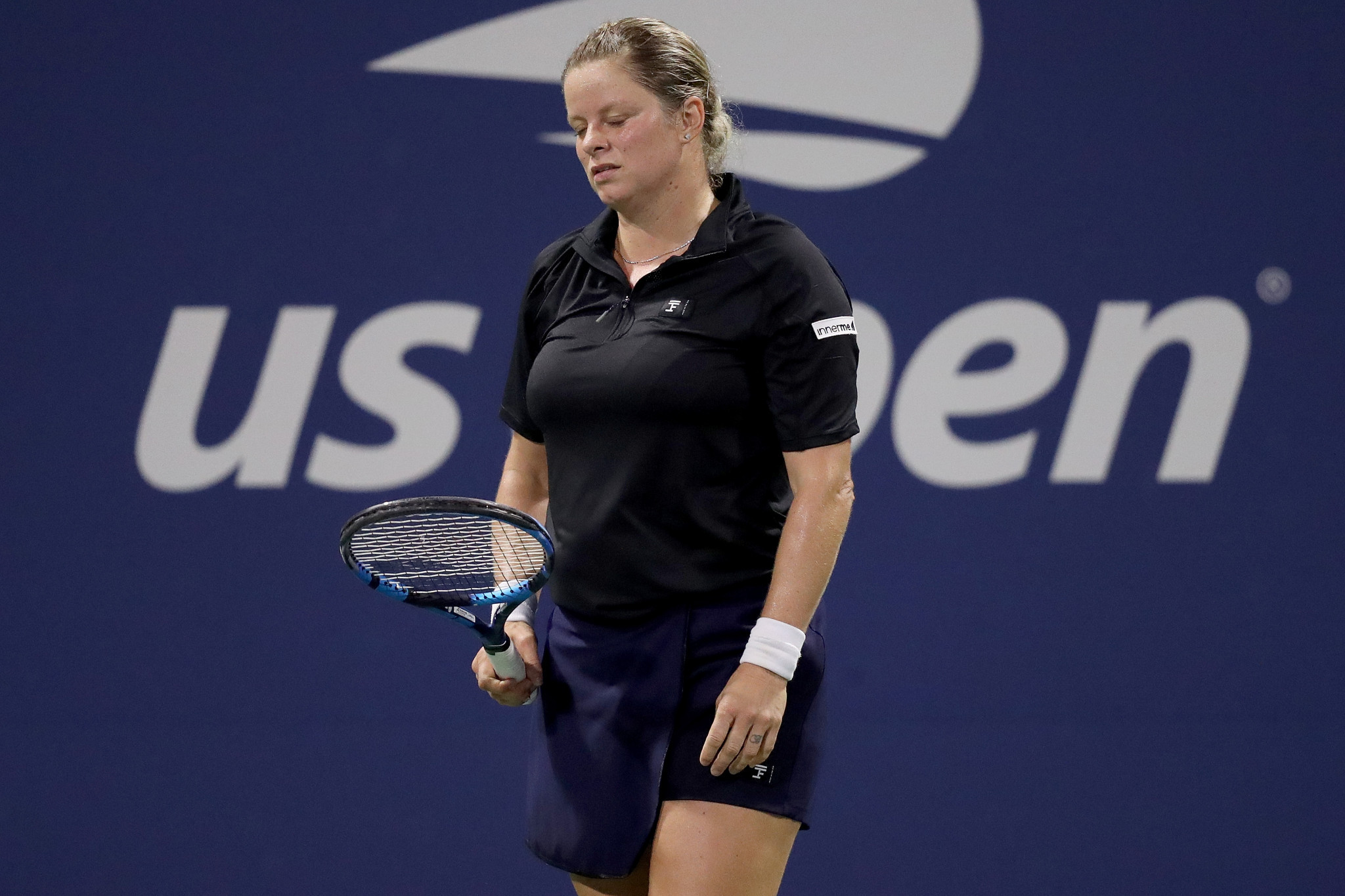 Kim Clijsters' first Grand Slam match in eight years ended in a three set defeat ©Getty Images