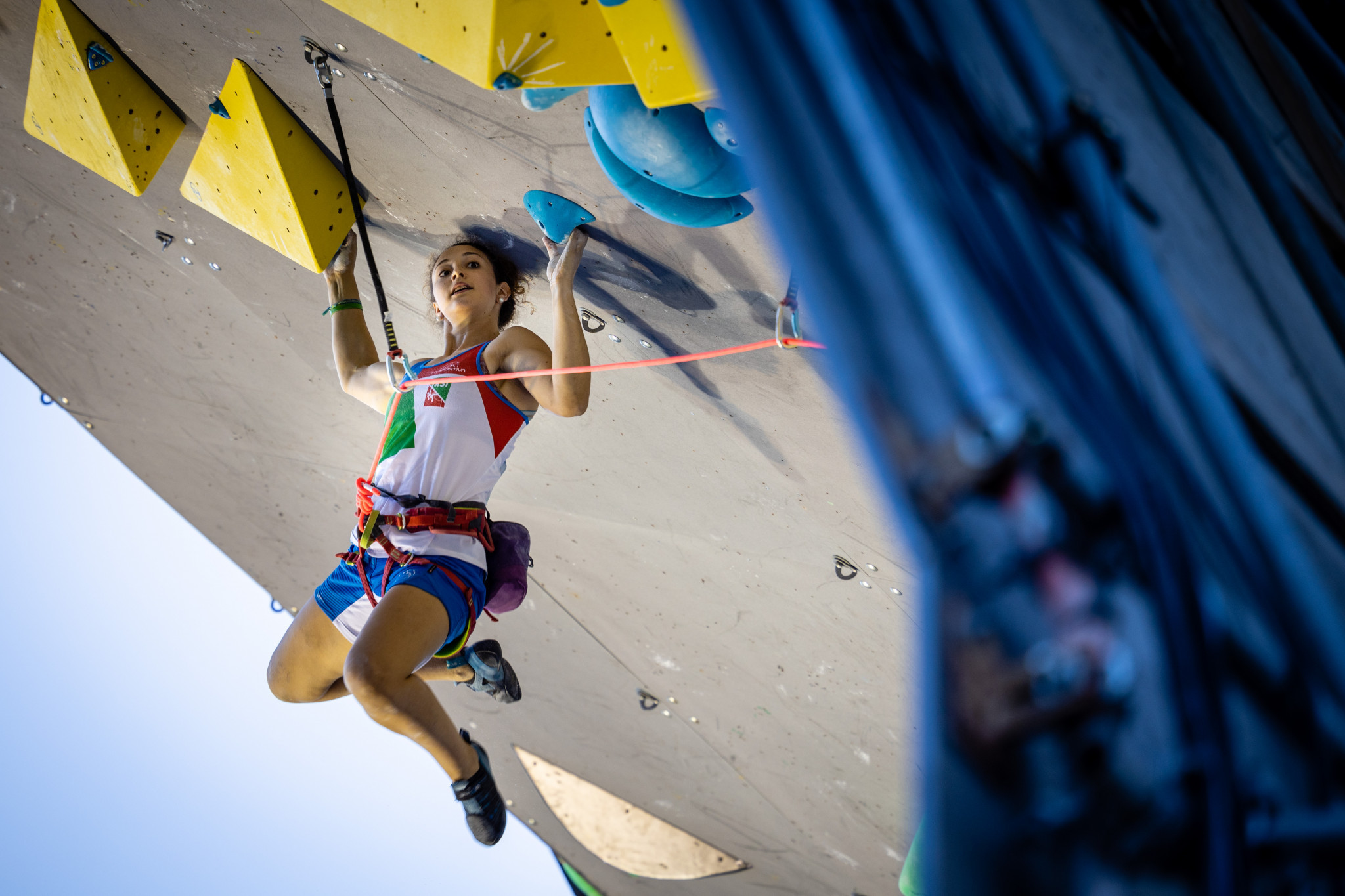 Italy's Tesio Giorgia in action during the 2020 IFSC World Cup in Briançon ©IFSC