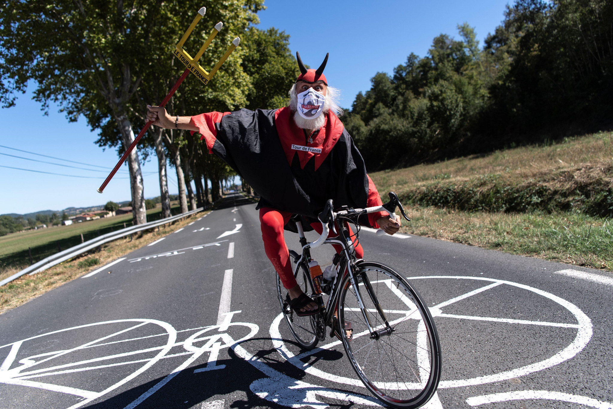 Tour de France fan Didi the Devil was again among the spectators on the route ©Getty Images