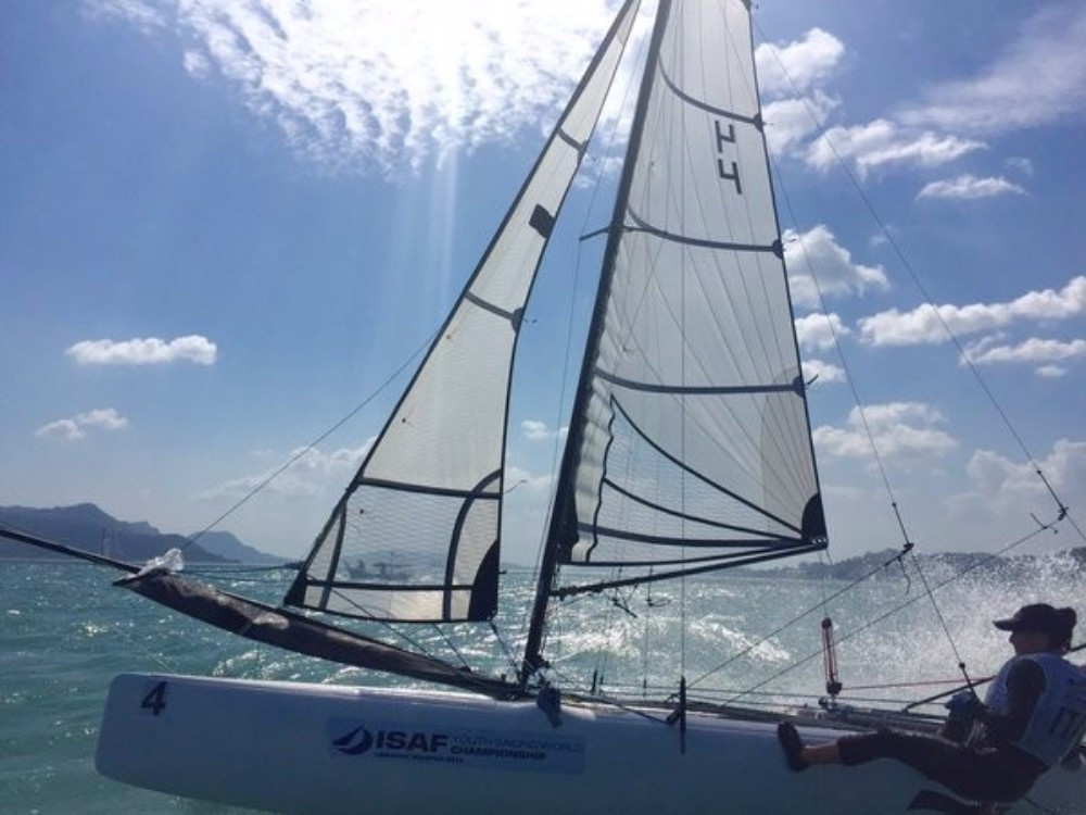 Only the SL16 class sailors took to the water on New Year's Day