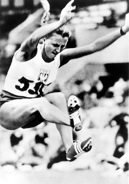Elżbieta Krzesińska won the Olympic gold medal in the long jump at Melbourne 1956, the first by a Polish woman since Stanisława Walasiewicz   at Los Angeles 1932 ©Getty Images