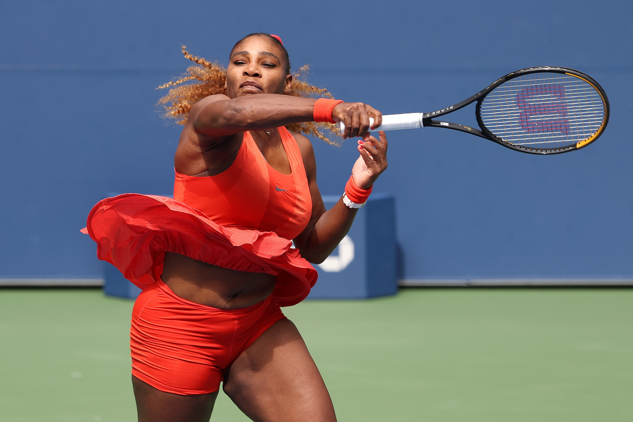 Serena Williams recovered from a set down against Tsvetana Pironkova to reach the last four ©Getty Images