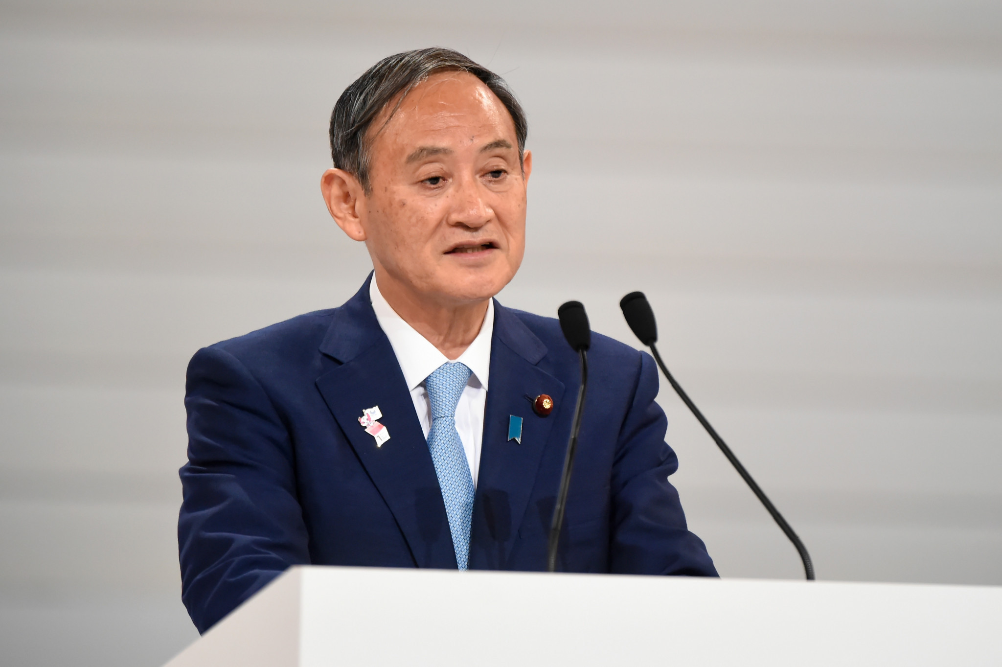 Japan's Chief Cabinet Secretary Yoshihide Suga is considered the frontrunner to become Japanese Prime Minister ©Getty Images