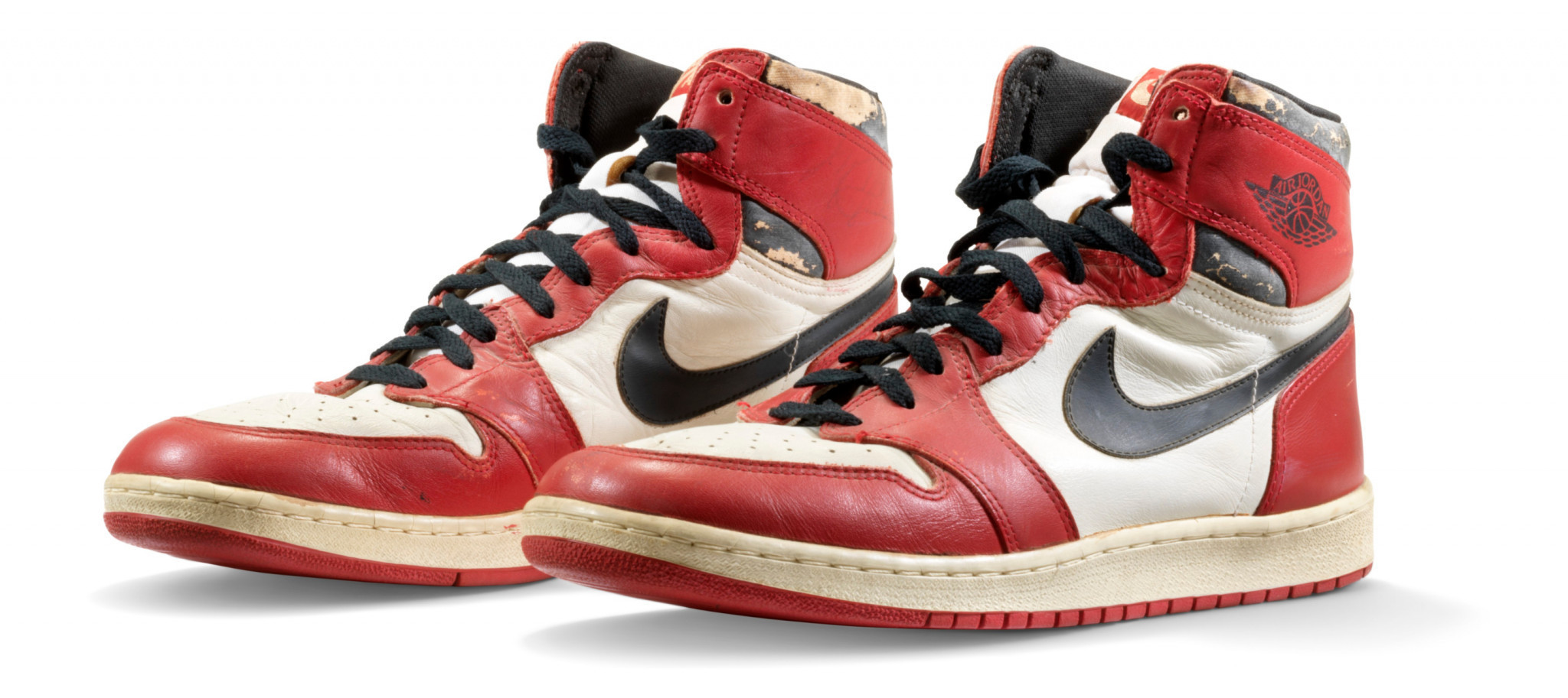 A rare pair of trainers worn by Michael Jordan during his rookie season have sold for a record $615,000 at auction ©Christie's