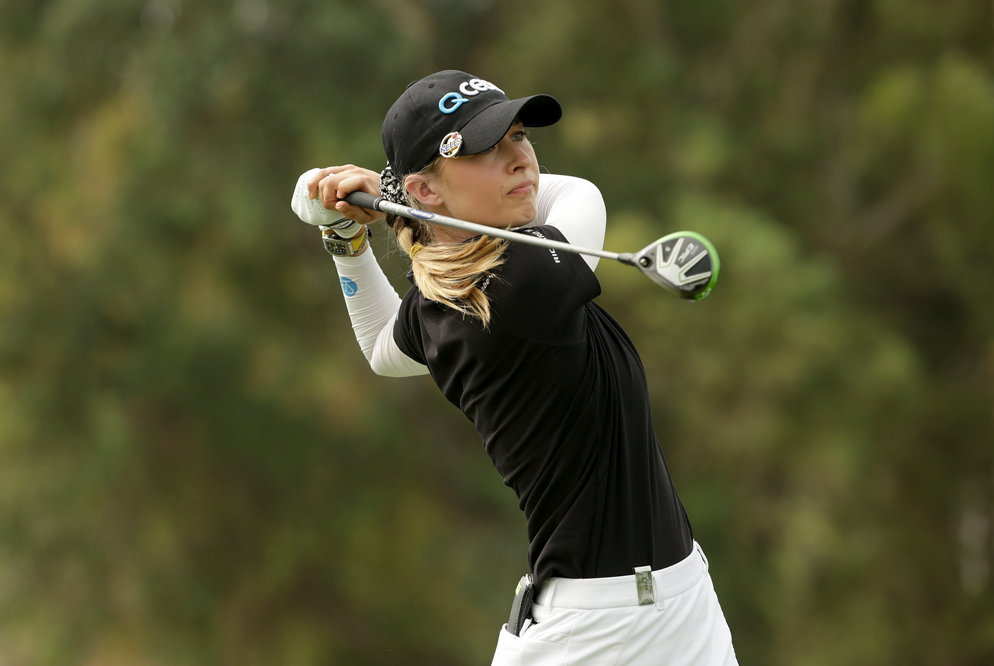 Nelly Korda produced her poorest round so far but is still tied in first position ©Getty Images