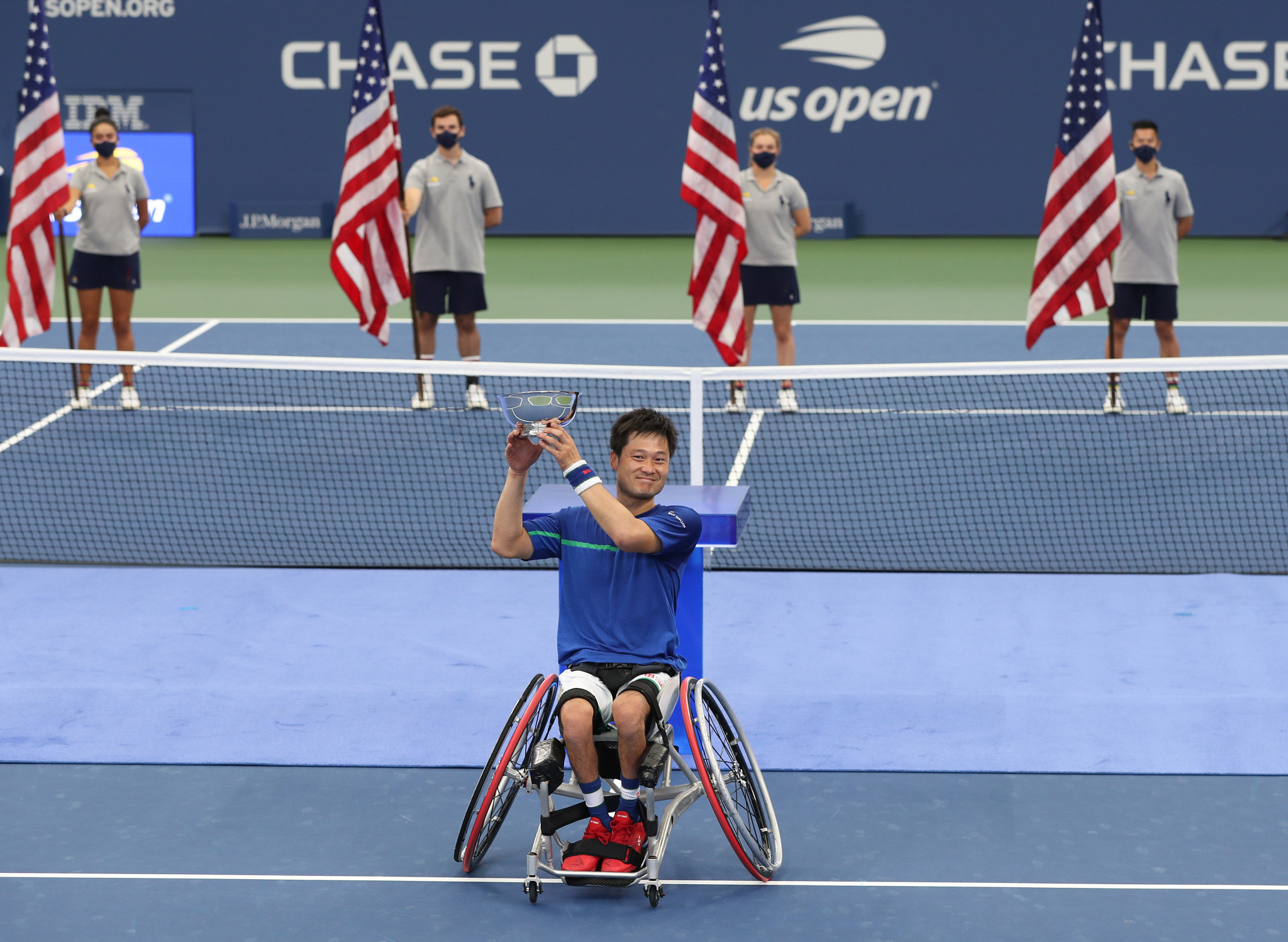 Shingo Kunieda was crowned the men's singles wheelchair champion after defeating Britain's Alfie Hewitt in three sets ©Getty Images