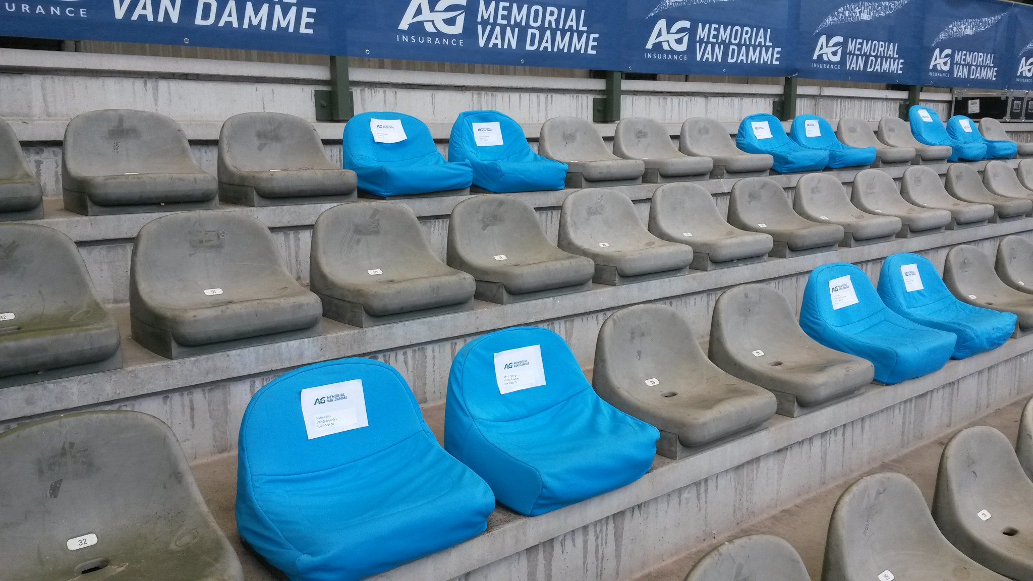 Small sections of the King Baudouin Stadium offered socially-distanced seating for the lucky few ©ITG